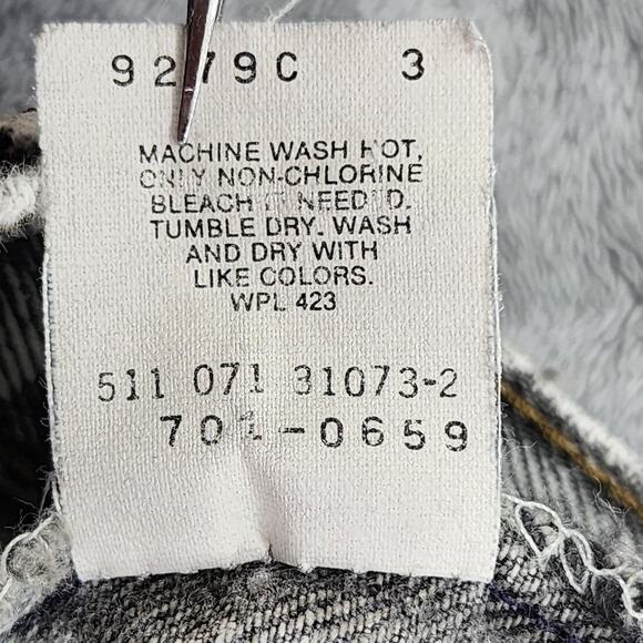 Vintage 80s Levi's Jeans Womens W28 L28 Black Acid Wash 701 Student Fit Straight - Picture 9 of 14